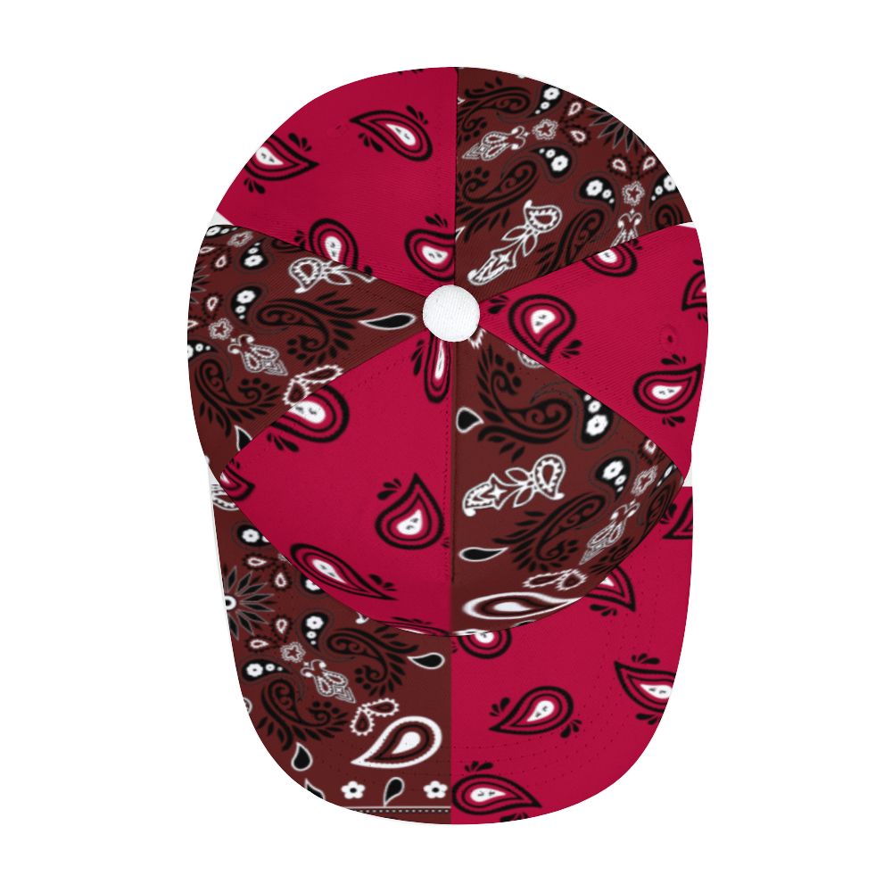 Burgundy Bandana Pattern Cap