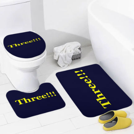 Dezi-Three Bathroom Floor 3-Piece Rug Set