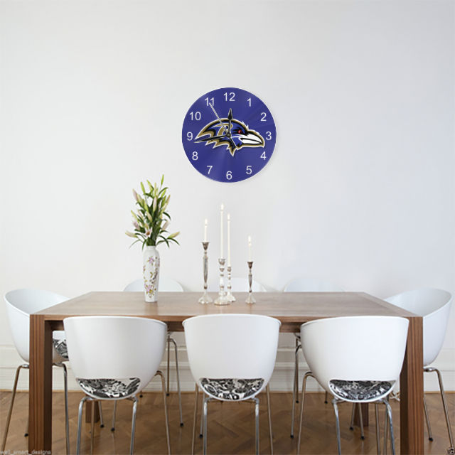 Ravens Inspired Round Wall Clock