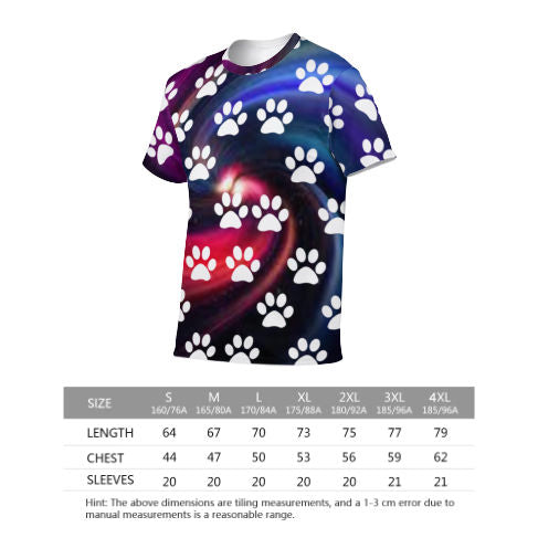 Galaxy Dog Print Short Sleeve Jersey T-Shirt
