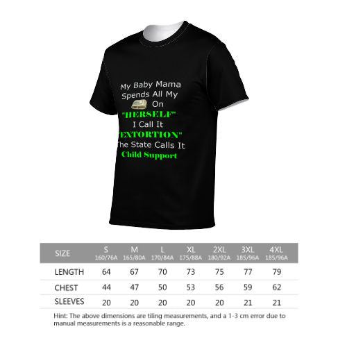 Child Support Adult full width printed T-Shirt (Black)