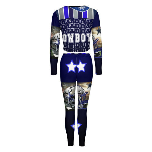 Cowboys Inspired V-neck Sweatshirt Suit
