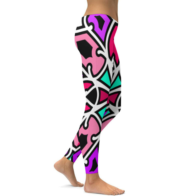 Pink and Purple Swizzle Yoga Pants