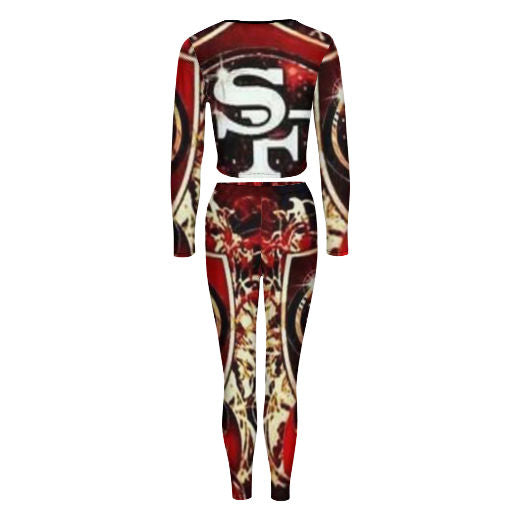 49ers Inspired V-neck Sweatshirt Suit