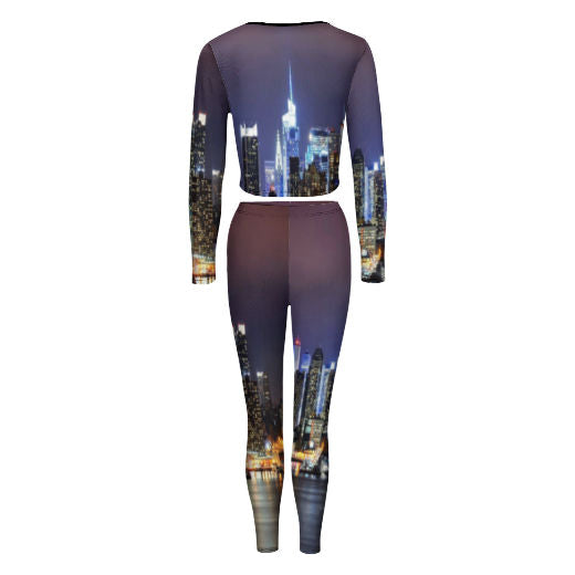 City Lights V-neck Sweatshirt Suit