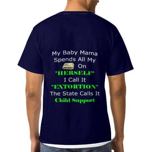 Child Support Adult full width printed T-Shirt (Blue)