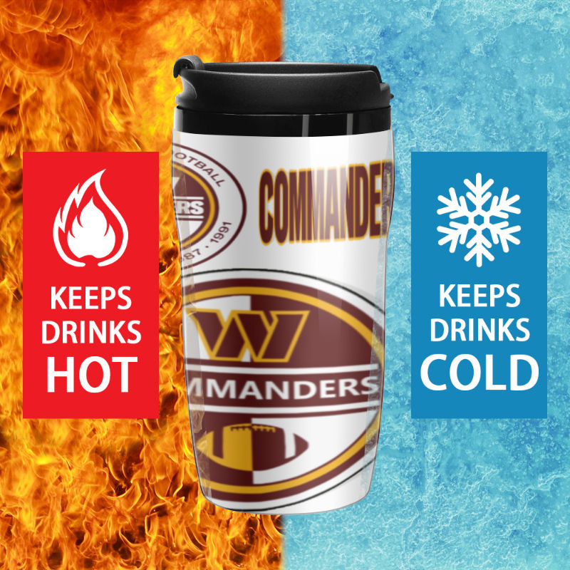 Commanders Inspired Travel Coffee Cup