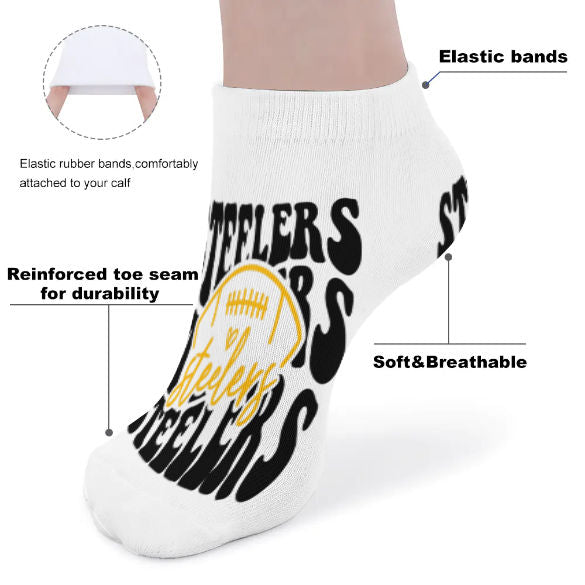 Steelers Inspired White and Black Socks
