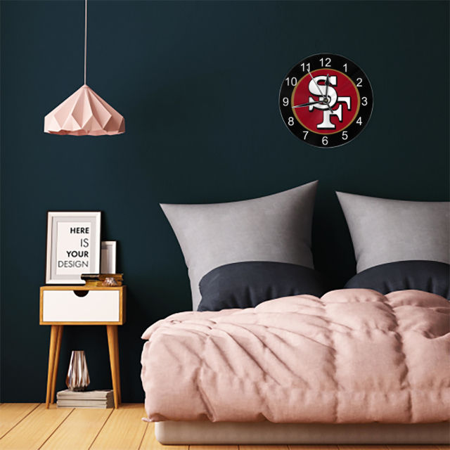49ers Inspired Round Wall Clock