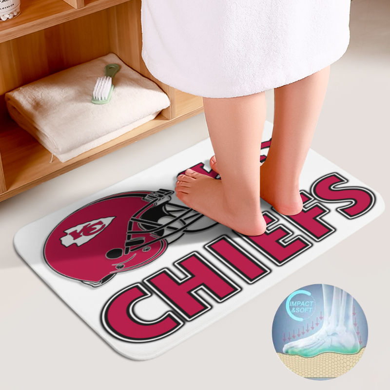 Chiefs Inspired Bathroom Floor 3-Piece Rug Set