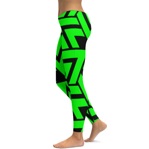 Lime Zag Yoga Pants