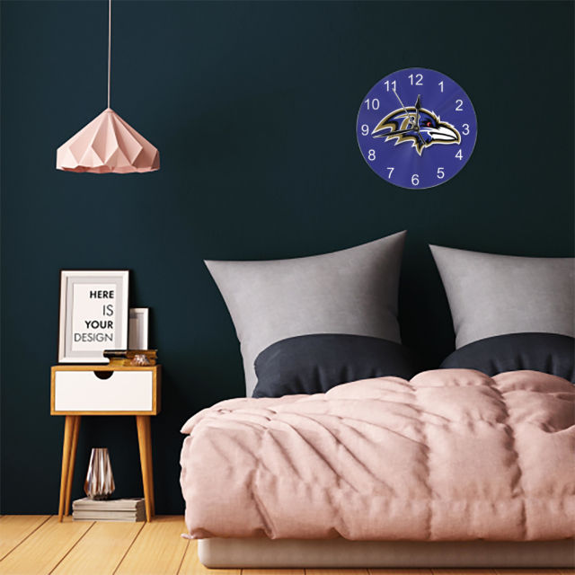 Ravens Inspired Round Wall Clock