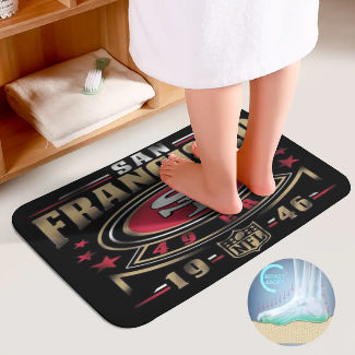 49ers Fan Inspired Bathroom Floor 3-Piece Rug Set