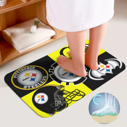 Steelers Collage Inspired Bathroom Floor 3-Piece Rug Set