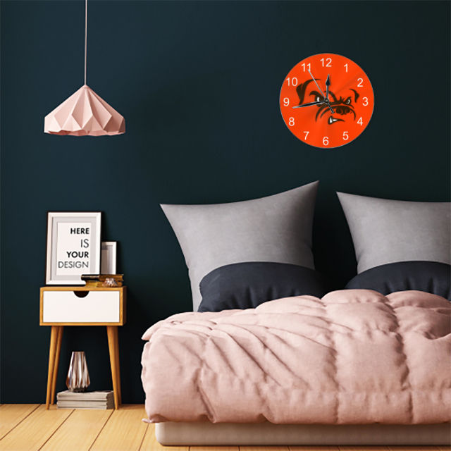 Browns Inspired Round Wall Clock