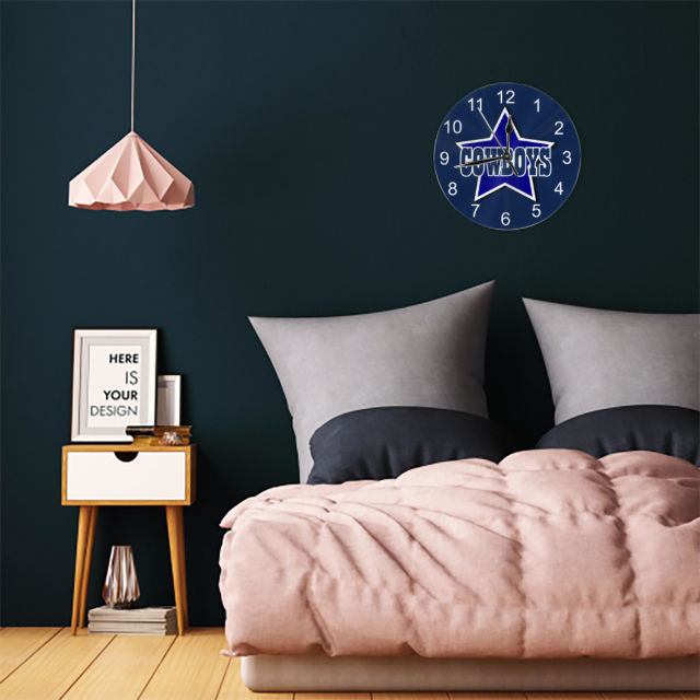 Cowboys Inspired Round Wall Clock