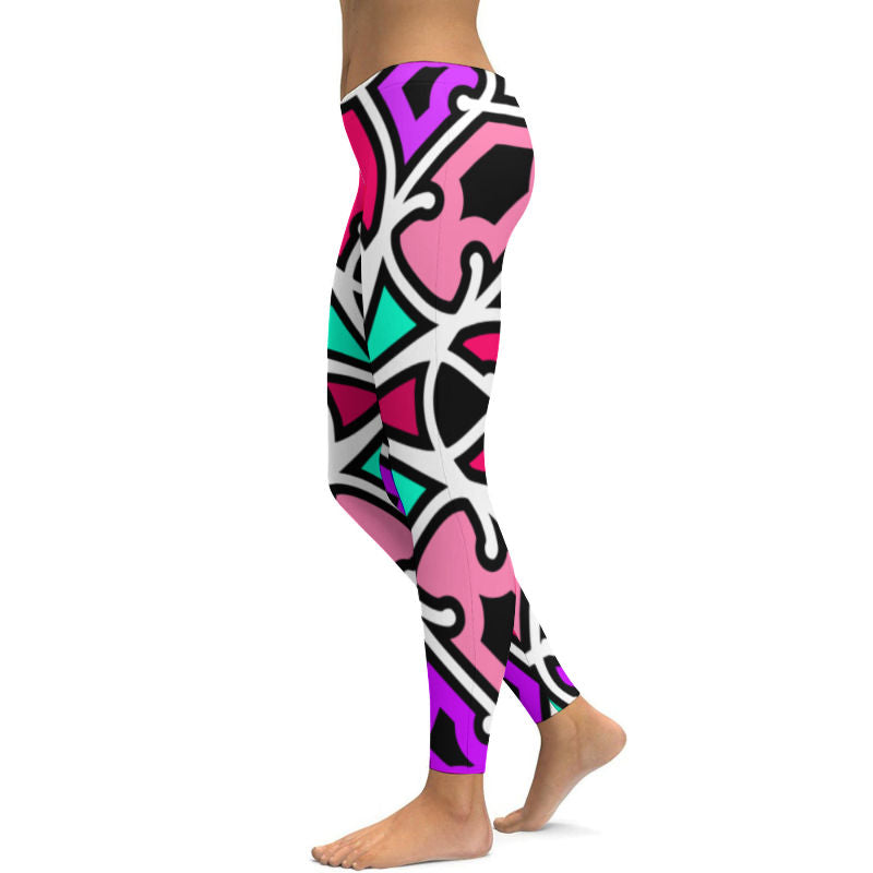 Pink and Purple Swizzle Yoga Pants