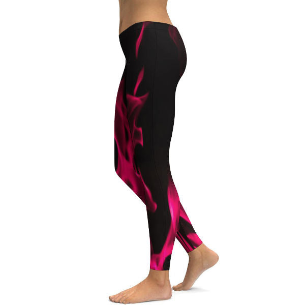 Strawberry Flame Yoga Pants