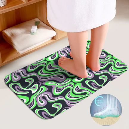 Apple Wave Bathroom Floor 3-Piece Rug Set