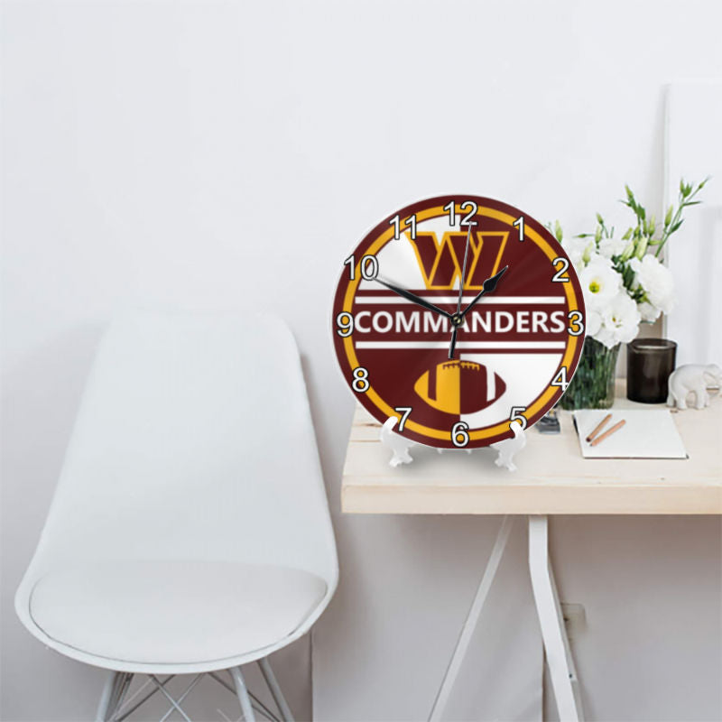 Commanders Inspired Round Wall Clock