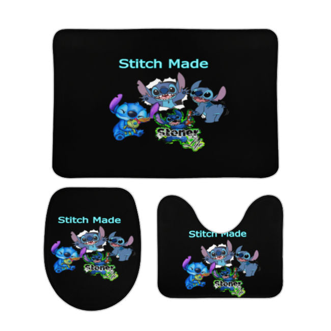 Stitch Inspired Bathroom Floor 3-Piece Rug Set