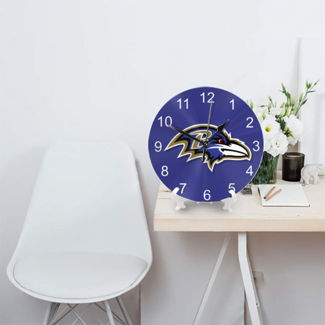 Ravens Inspired Round Wall Clock