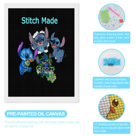 Stitch Inspired Square Diamond Painting Canvas