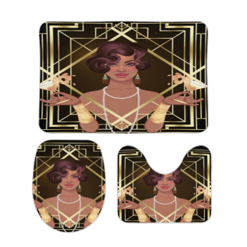 Woman of Glamour Bathroom Floor 3-Piece Rug Set