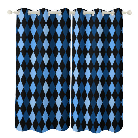 Blue Frenzy Two Pieces Curtains
