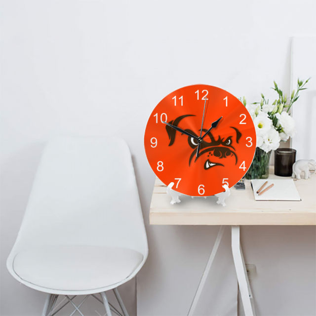 Browns Inspired Round Wall Clock