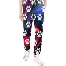 Colorful Dog Paw Prints Sweatpants