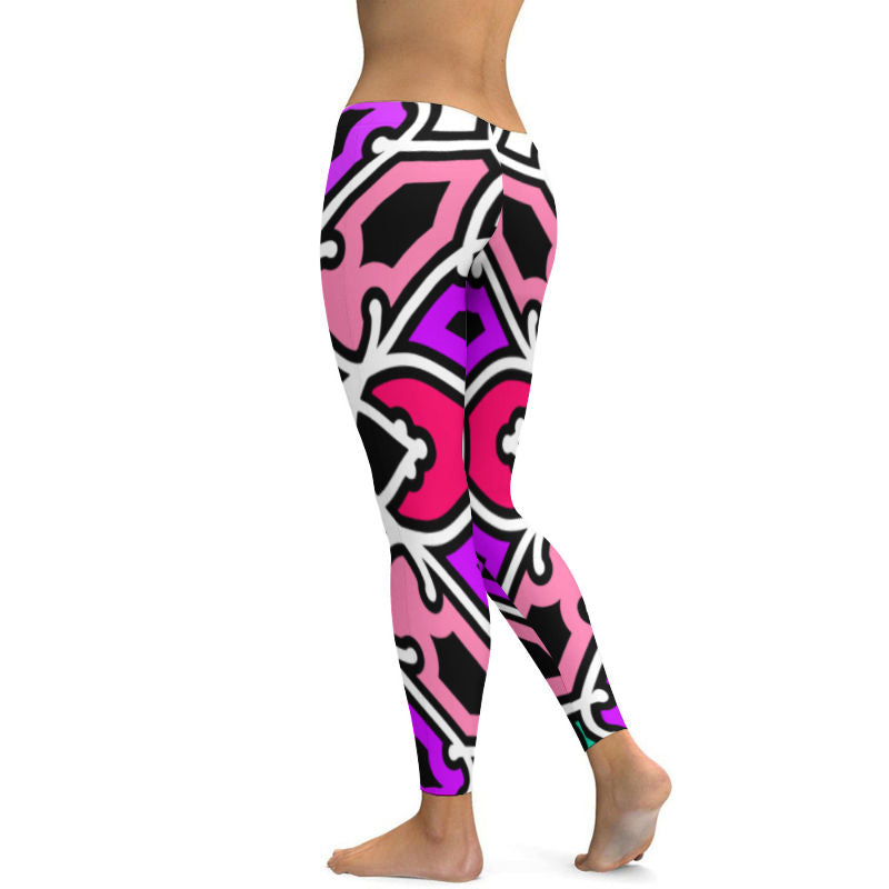 Pink and Purple Swizzle Yoga Pants