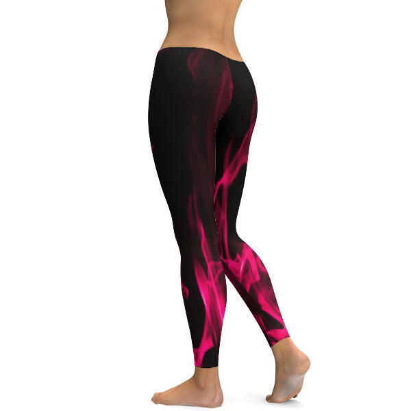 Strawberry Flame Yoga Pants