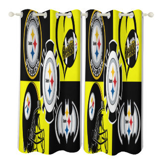 Steelers Collage Inspired Two Pieces Curtains