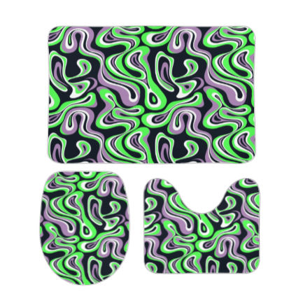 Apple Wave Bathroom Floor 3-Piece Rug Set