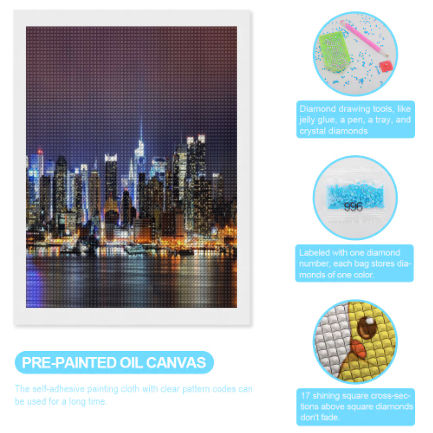City Lights Square Diamond Painting Canvas