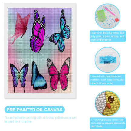 Butterflying Square Diamond Painting Canvas