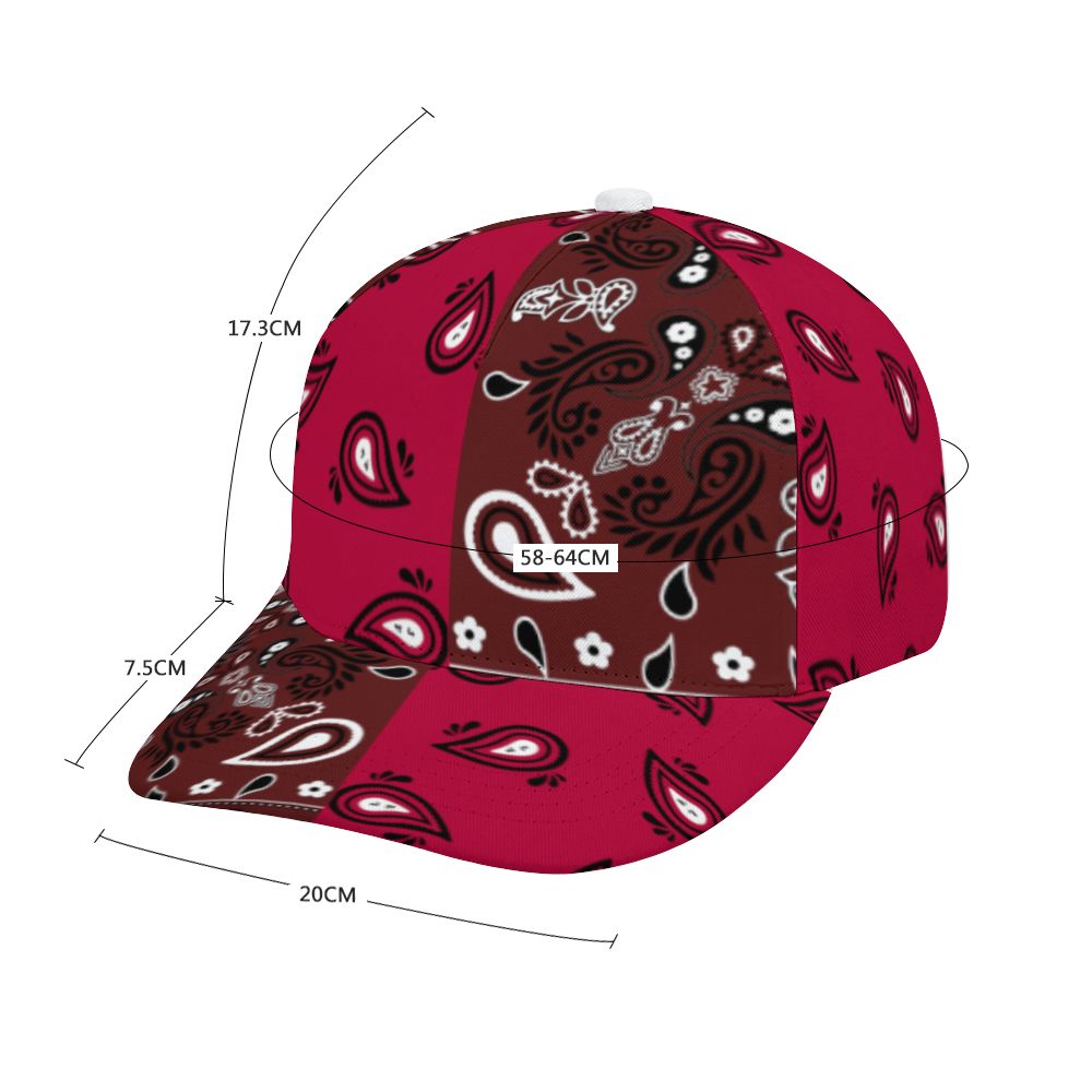 Burgundy Bandana Pattern Cap