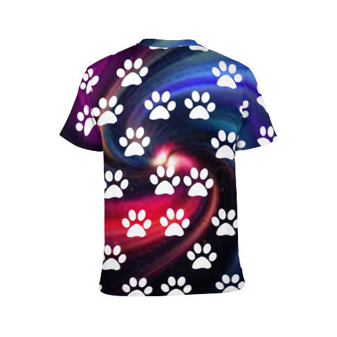 Galaxy Dog Print Short Sleeve Jersey T-Shirt