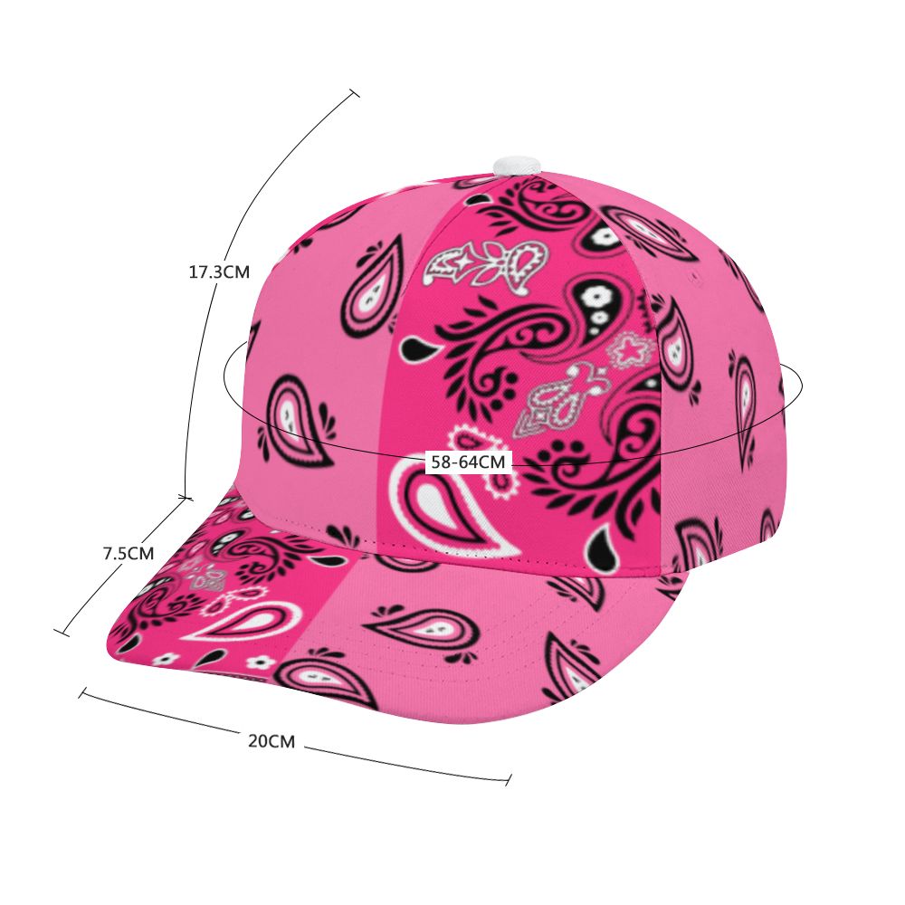 Dark Pink Bandana Pattern Cap