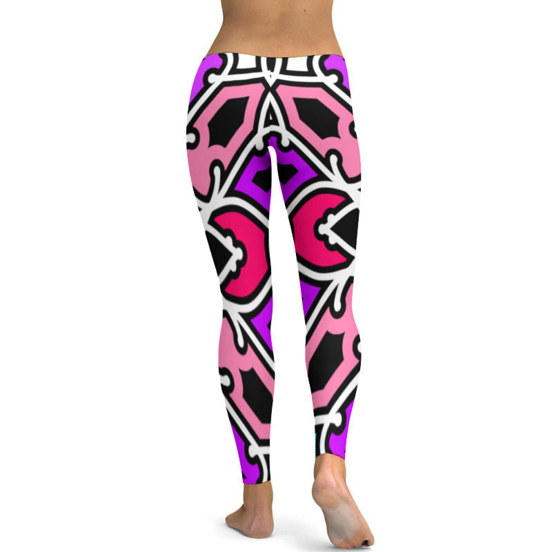 Pink and Purple Swizzle Yoga Pants