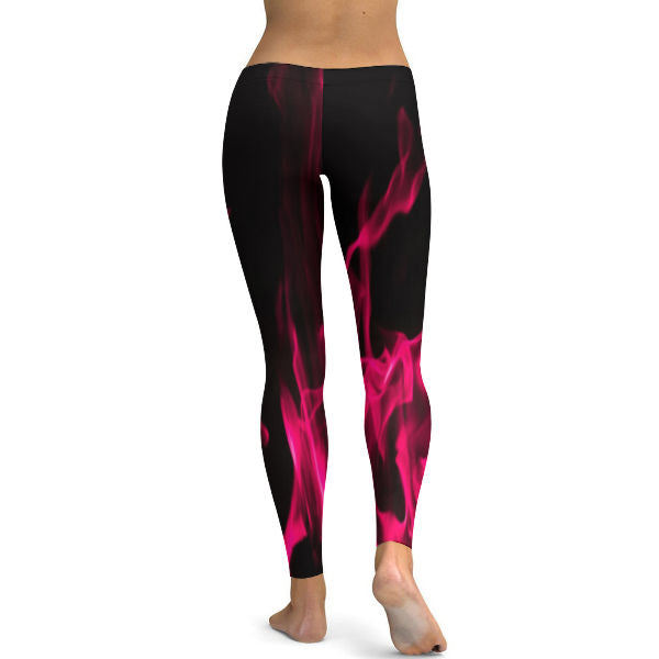 Strawberry Flame Yoga Pants