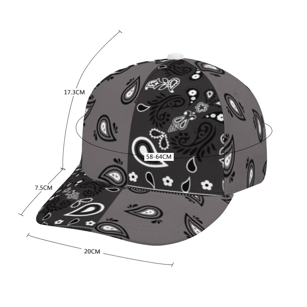 Grey Bandana Pattern Cap