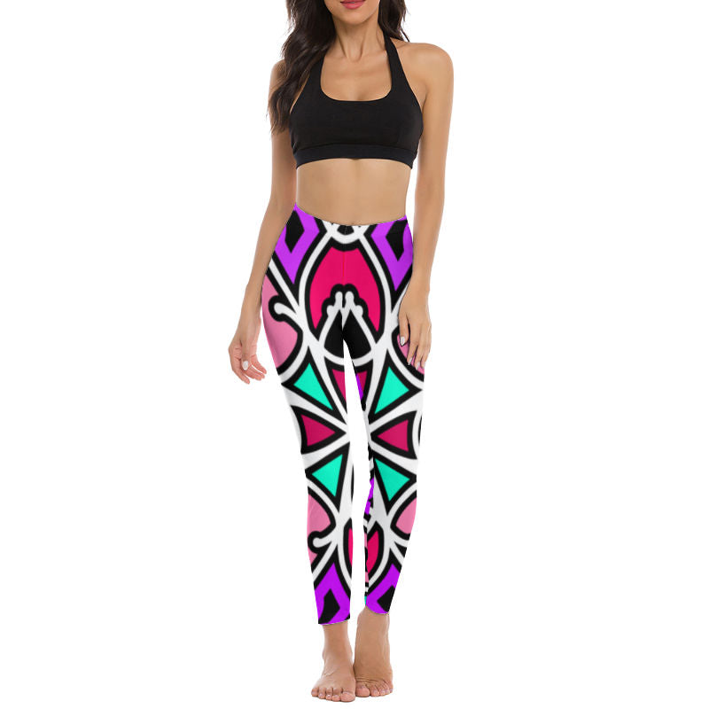 Pink and Purple Swizzle Yoga Pants