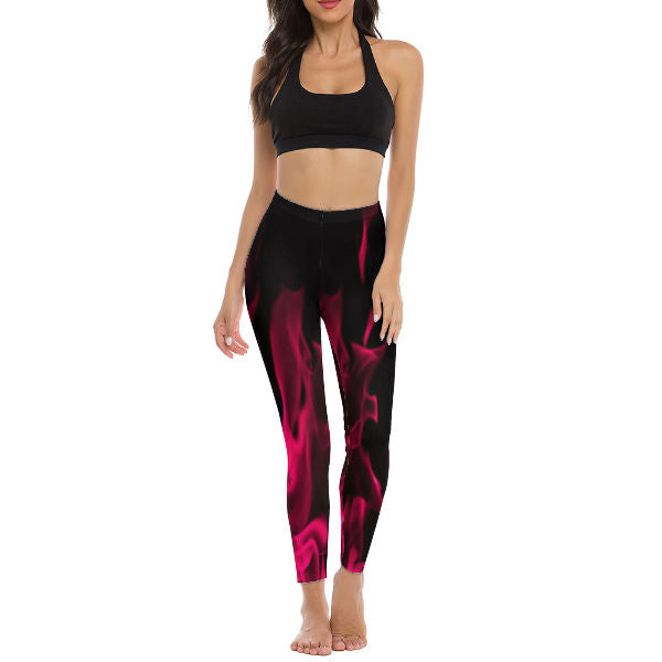 Strawberry Flame Yoga Pants