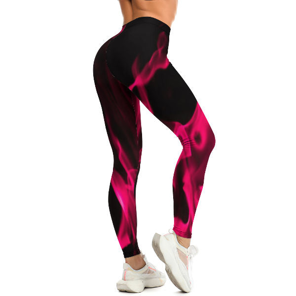 Strawberry Flame Yoga Pants