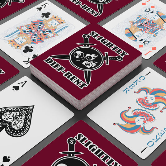 Slightly Diff-Rent Burgundy Poker Playing Cards Set