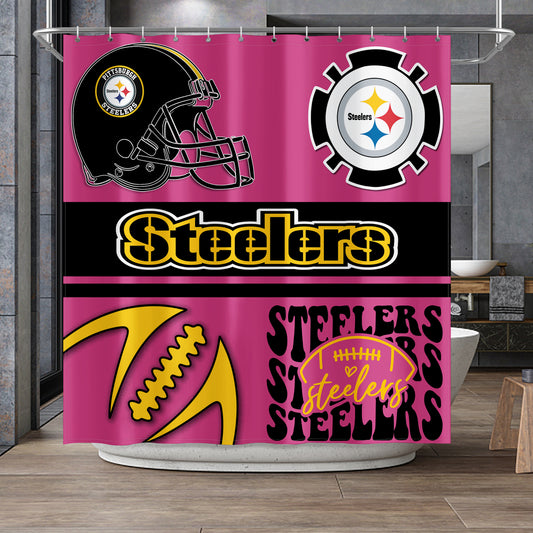 Steelers Inspired (Fuchsia) Shower Curtain 72"x72"