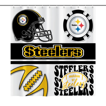 Steelers Inspired Shower Curtain 72"x72"