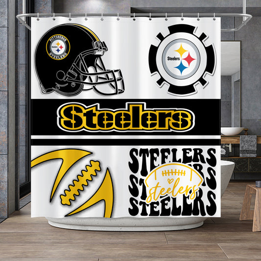Steelers Inspired Shower Curtain 72"x72"